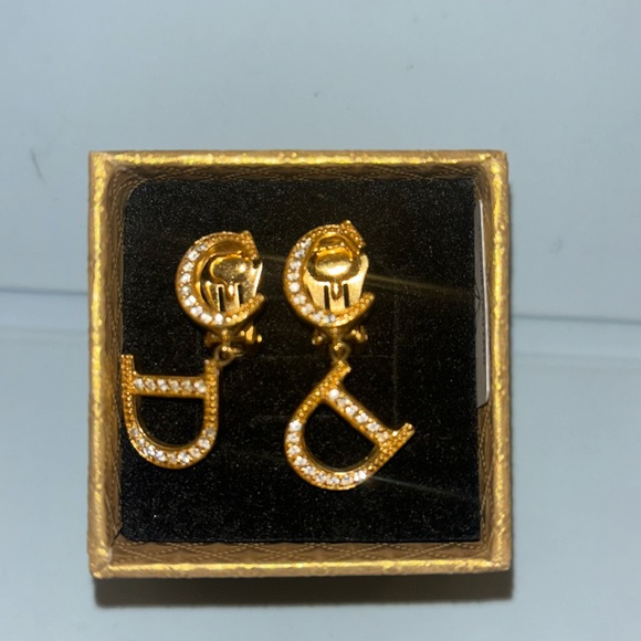 Christian Dior clip on earrings stamped - Picture 2 of 4